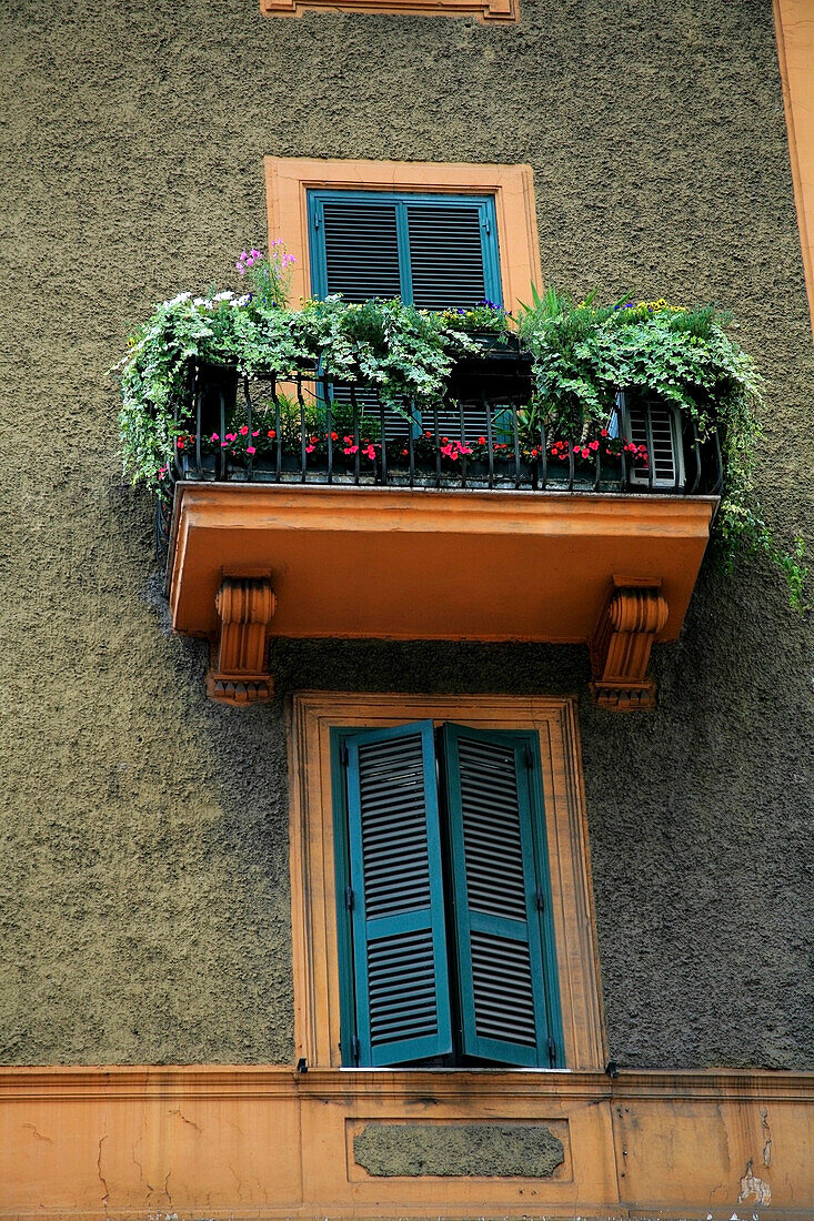 'Rome, Italy; Balcony And Window'