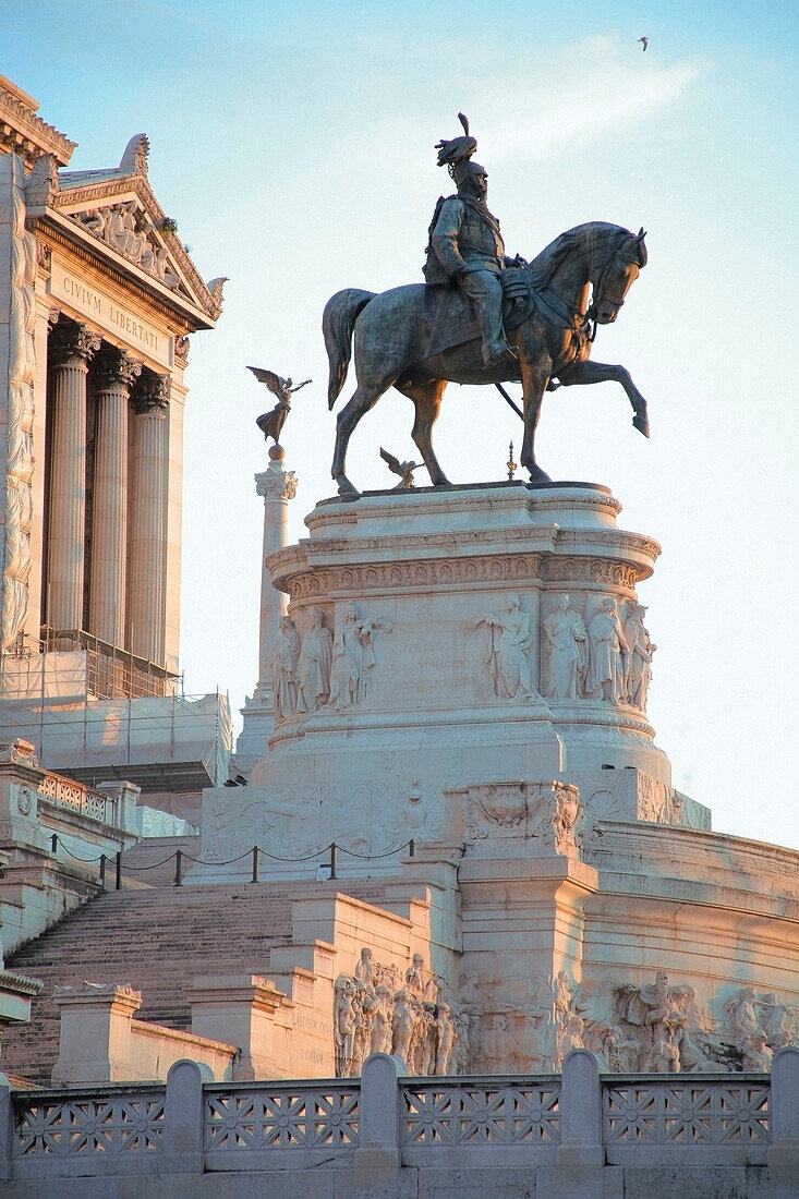 'Rome, Italy; Equestrian Statue Designed By Sacconi'