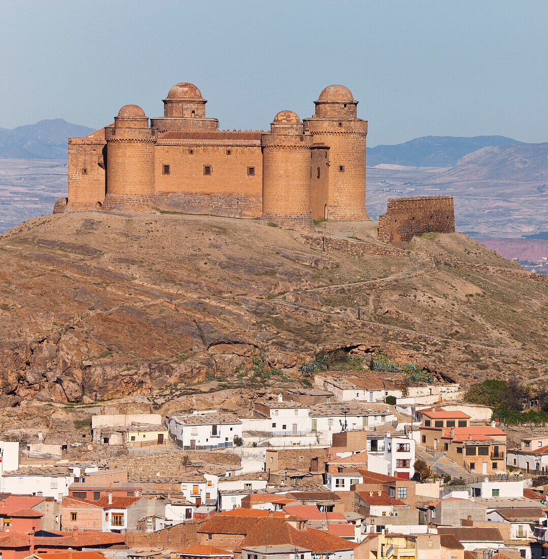 'La Calahorra, Granada Province, Spain; 16Th Century Castle Above Village'