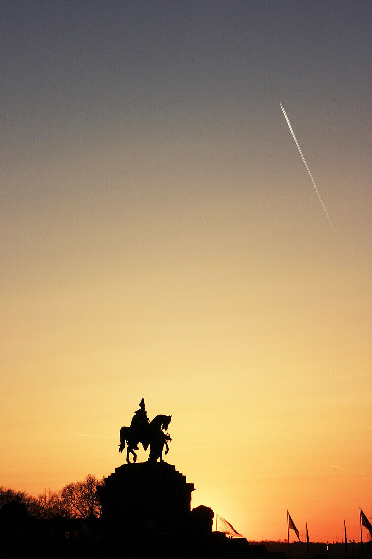 Shooting Star Over Statue Of A Horse