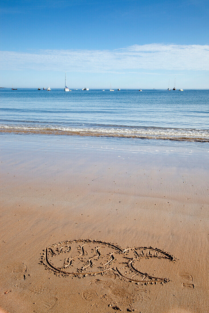 Drawing In The Sand, Low Newton Beach, Northumberland, England
