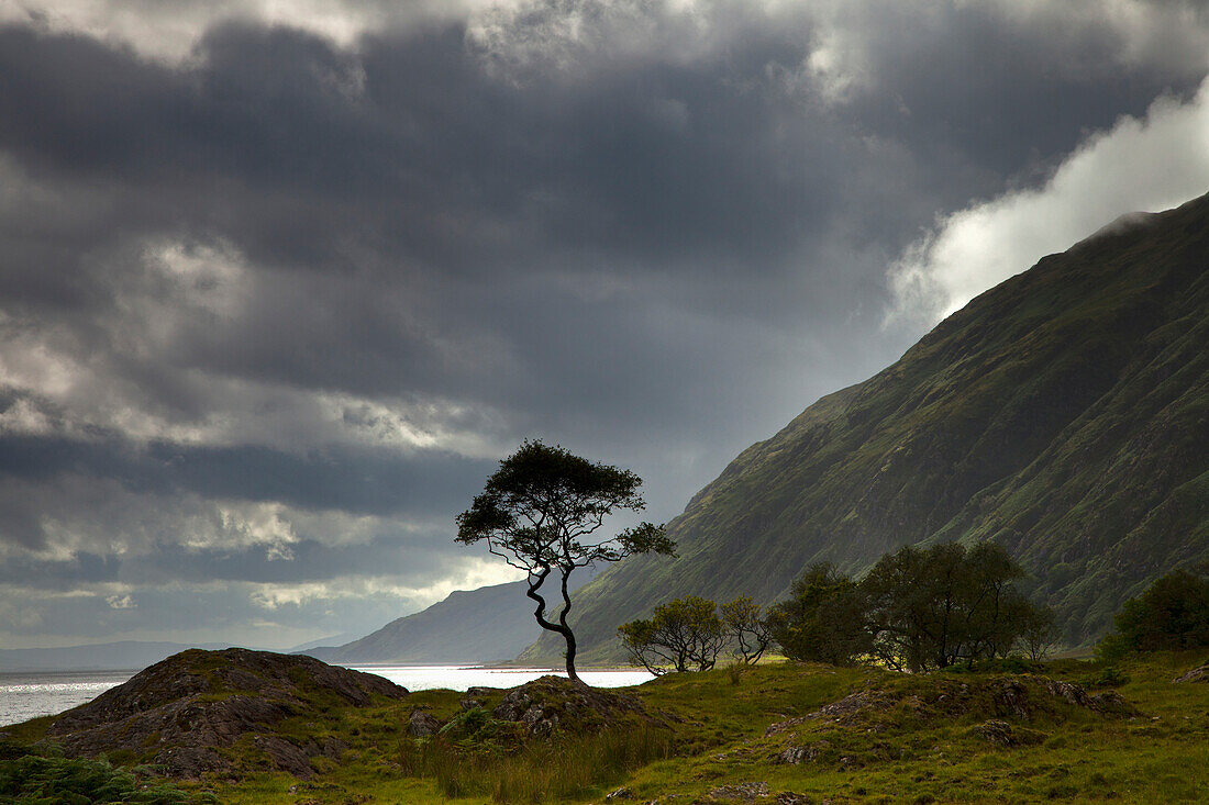 'Dark Clouds Over A Landscape Along The Coast; Ardnamurchan, Argyll, Scotland'