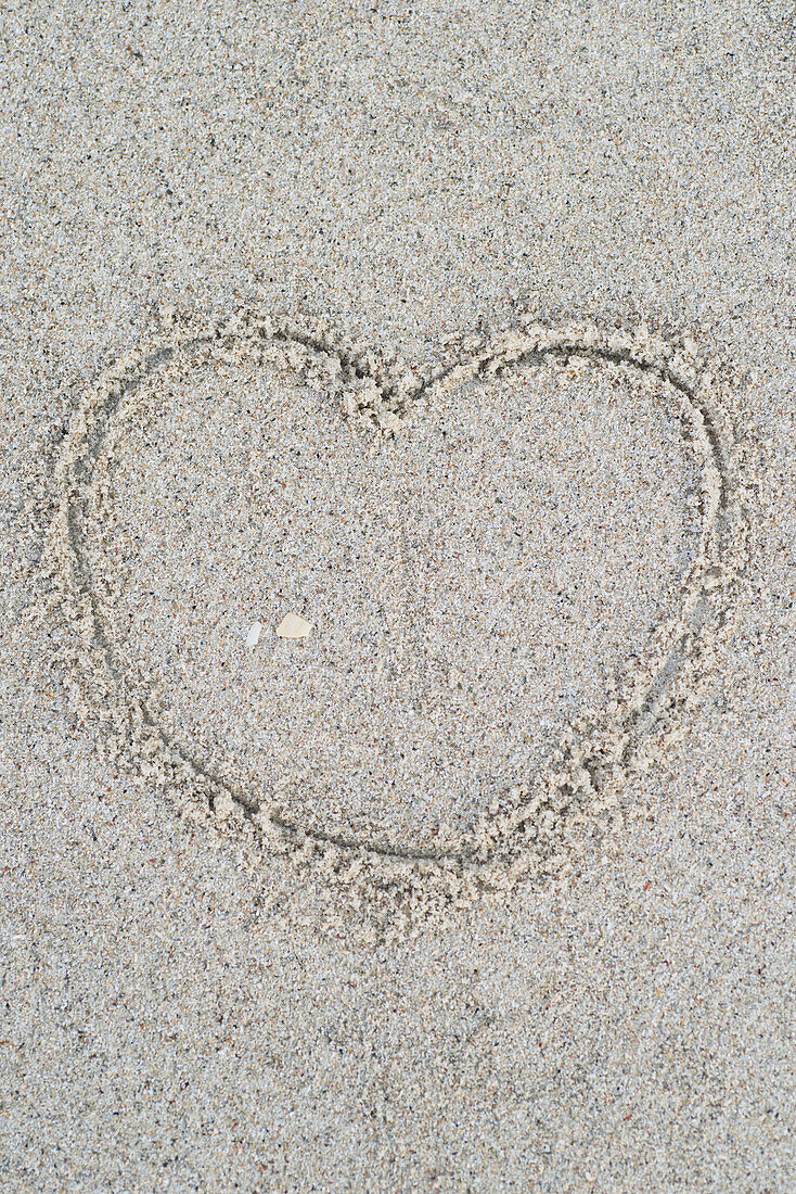 'Heart drawn in the sand; Koh Samet Island, Thailand'