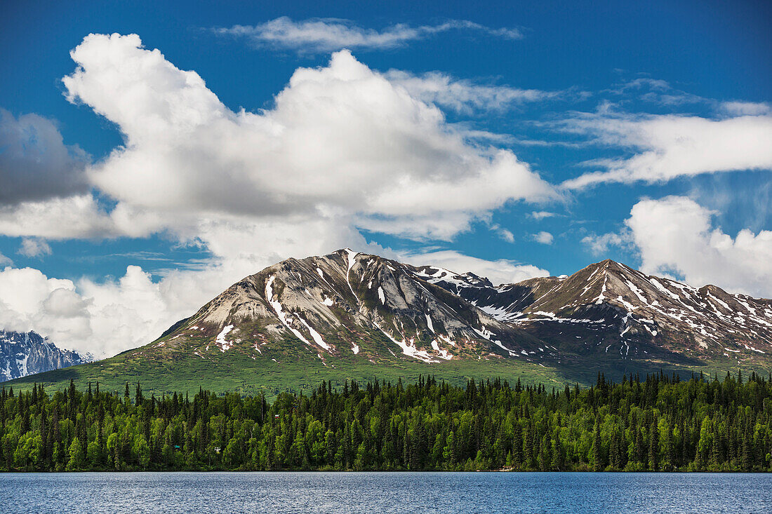 'Foothills of the Alaska range and Byers lake, Denali State Park; Alaska, United States of America'