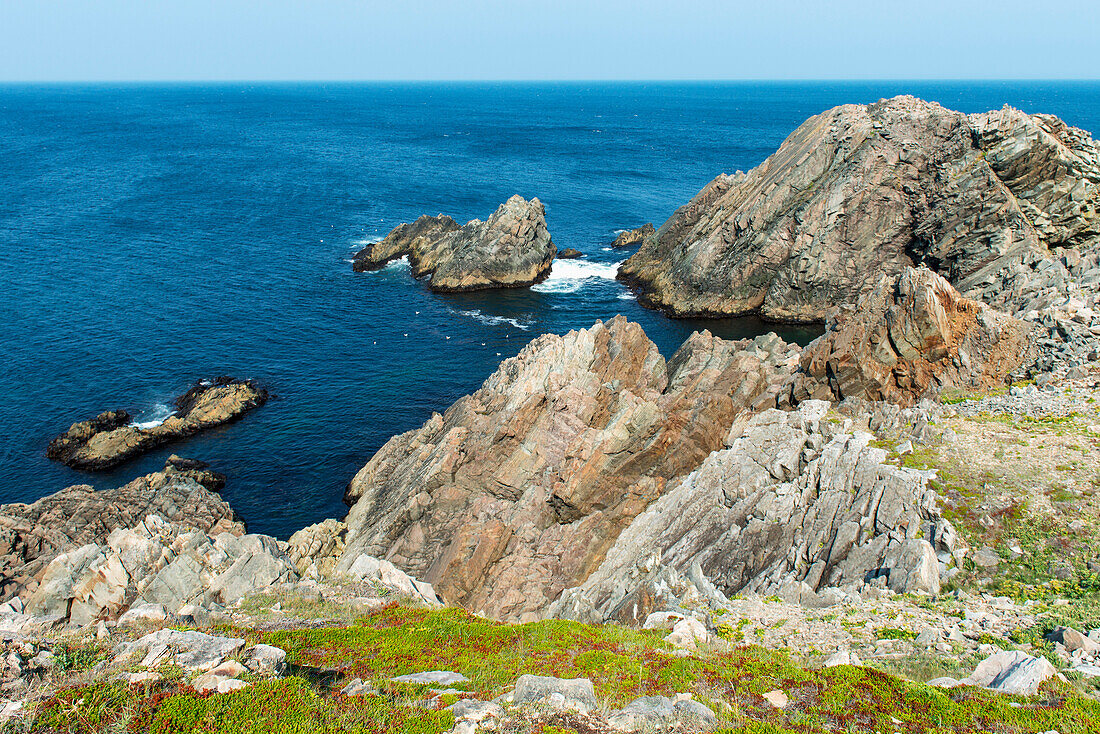 'Rocks on the rugged atlantic coastline; Newfoundland and Labrador, Canada'