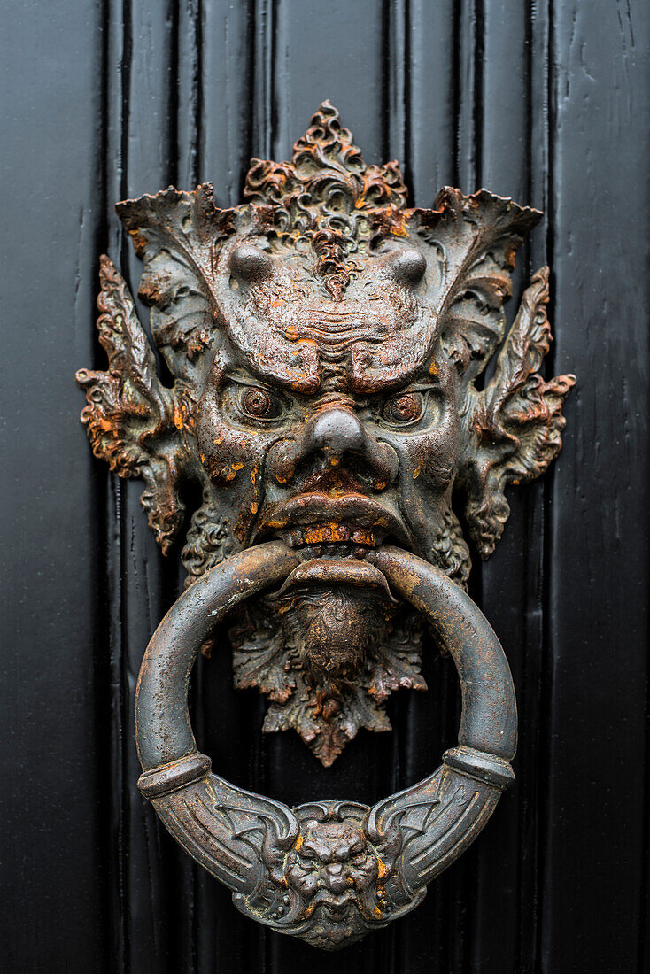 Door knocker, Villa Monastero, Varenna, Lake Como, Lago di Como, Province of Lecco, Lombardy, Italy
