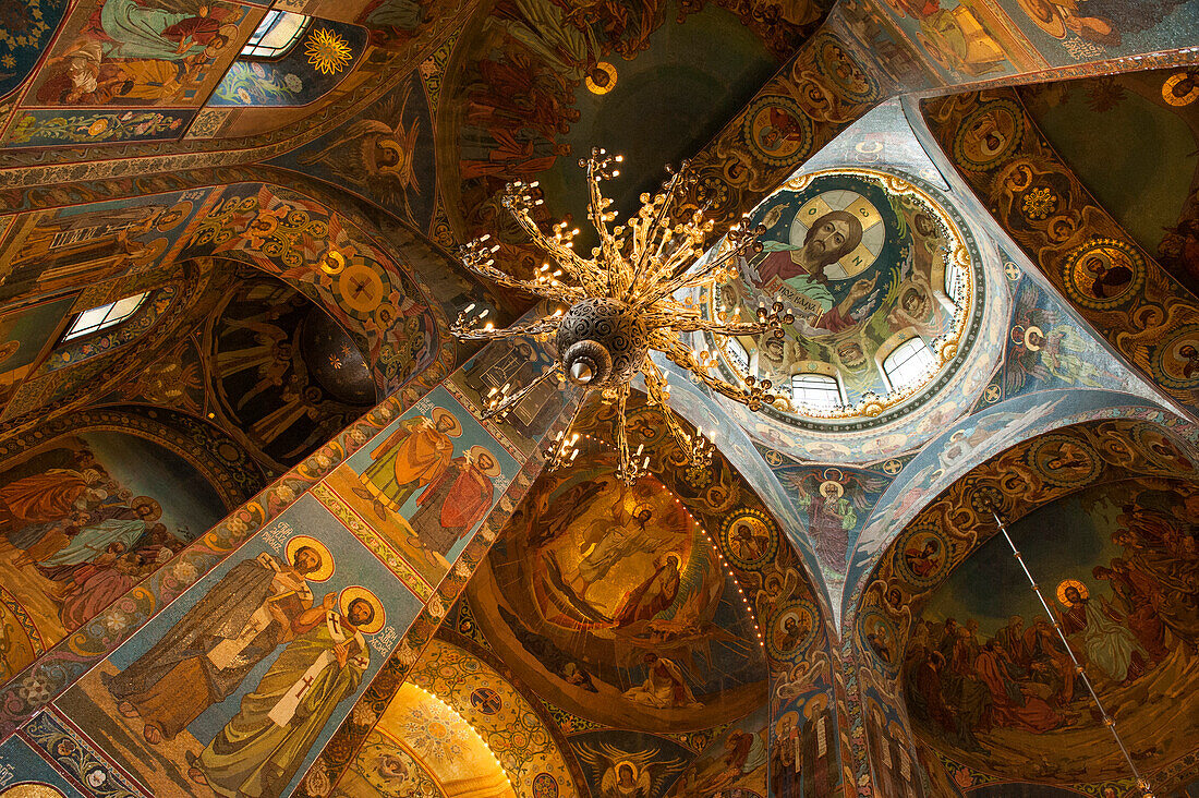 Deckengewölbe, Auferstehungskirche, St. Petersburg, Russland