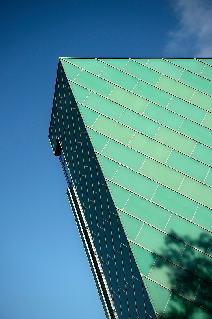 Facade of the modern art museum, Port of Mainz, Mainz, capital of Rhineland-Palatinate, Germany