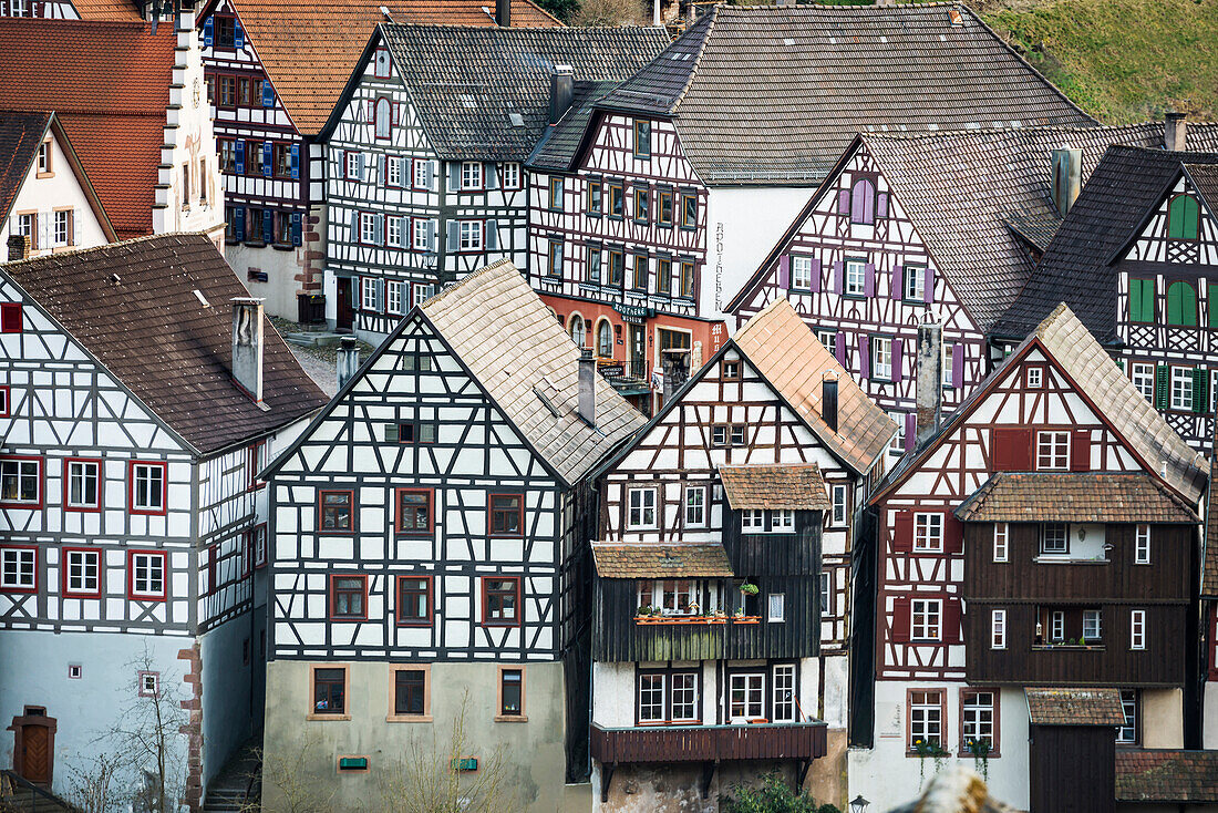 Timber frame houses, Schiltach, Black Forest, Baden-Wuerttemberg, Germany