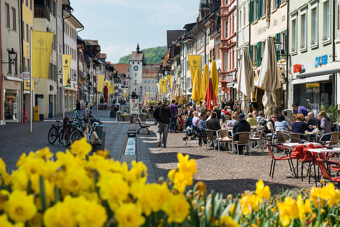 Pedestrianised historic center, Waldshut-Tiengen, Black Forest, Baden-Wuerttemberg, Germany