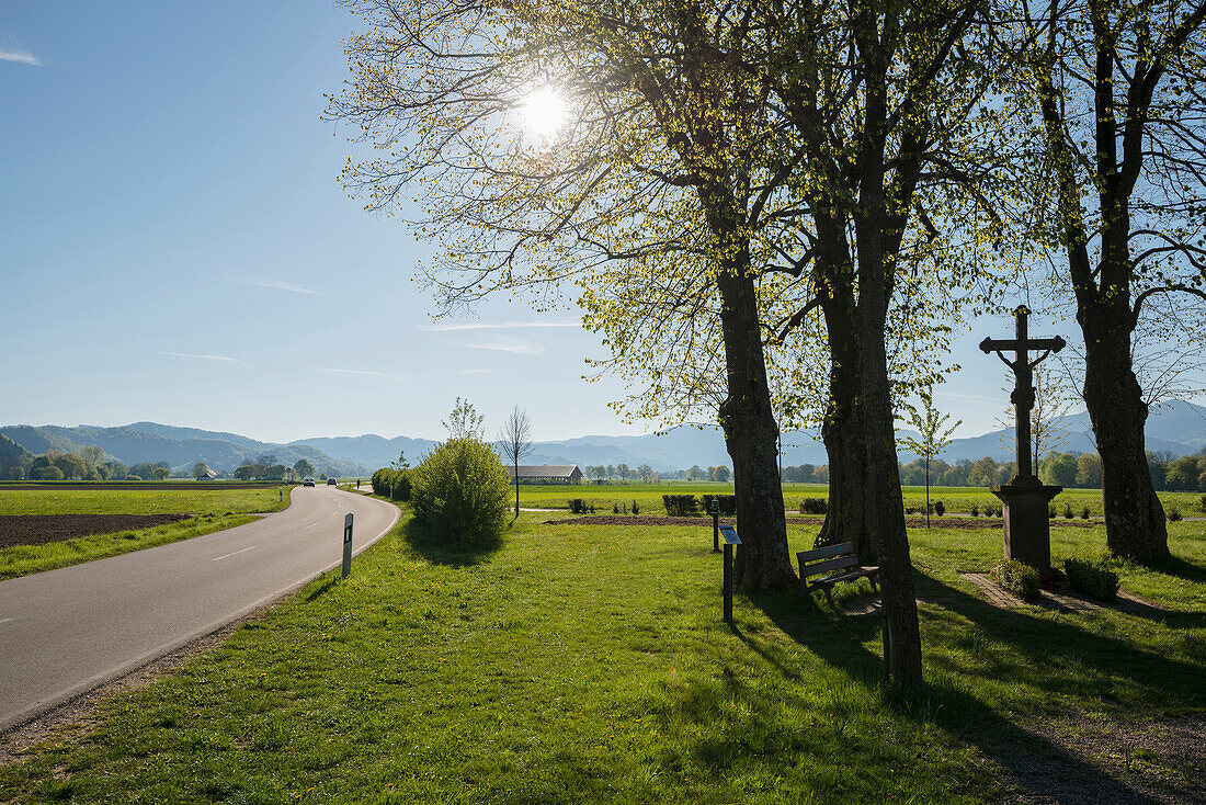 Wayside cross in Dreisam Valley, near Freiburg im Breisgau, Black Forest, Baden-Wuerttemberg, Germany