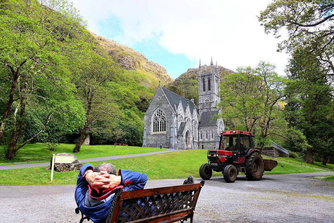 Cathedral of Kylemore Abbey in Connemara, Ireland