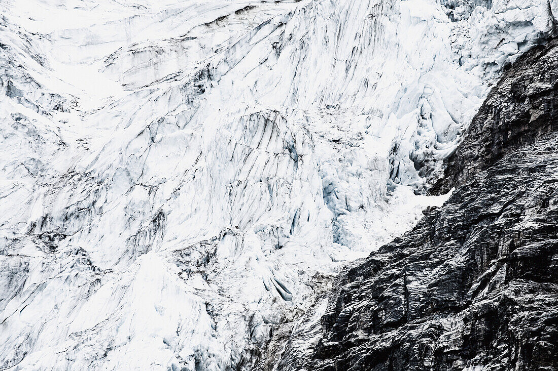 'Seracs in a high contrast angel glacier, jasper national park;Alberta, canada'