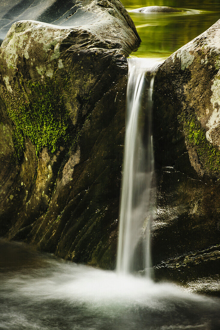 'Water cascading over rocks from a river in great smoky mountains national park;Tennessee united states of america'