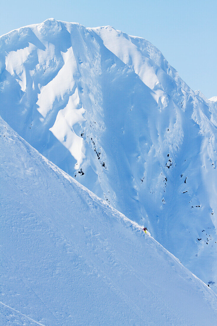 'Backcountry Skiing In The Chugach Mountains In Late Winter; Southcentral Alaska, United States Of America'