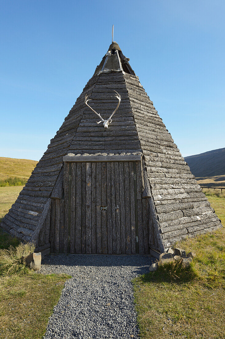 'Wooden Monument Near Egilsstadir, Dedicated To Hakon Adalsteinsson; Nordur-Mulasysla, Iceland'
