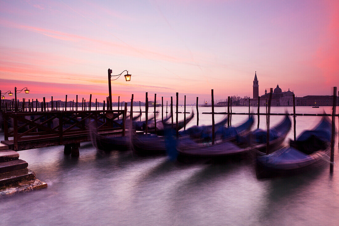 'Boats Mooring At Dawn; Venice, Italy'
