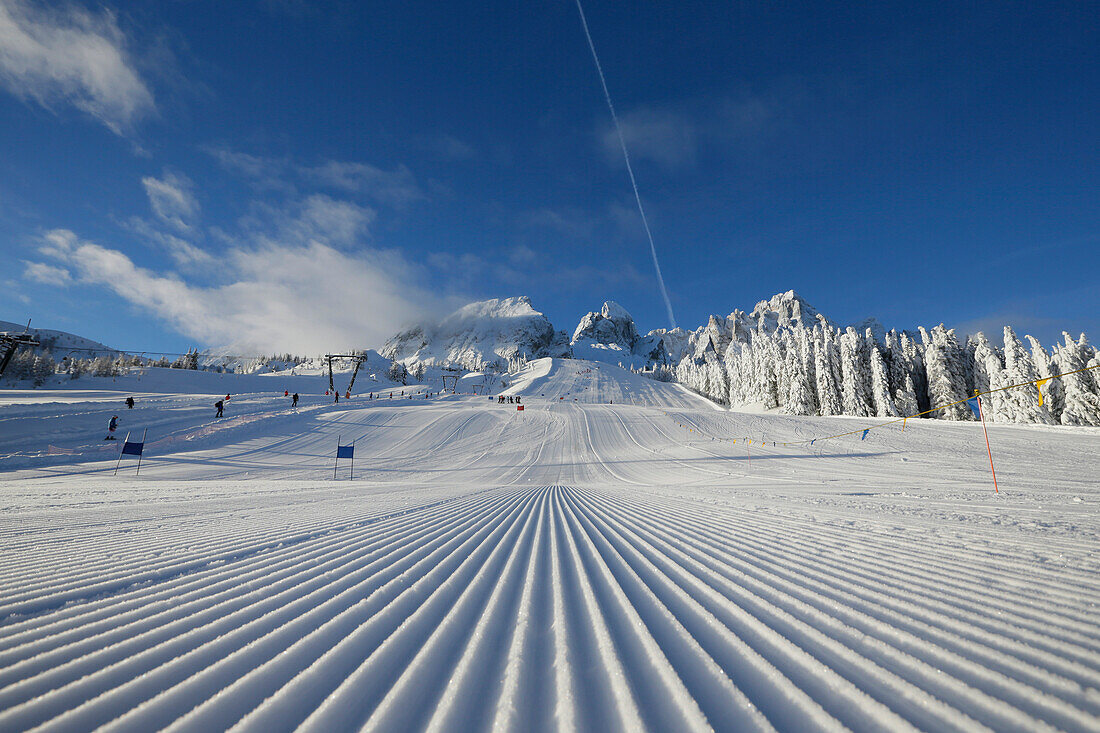 Skipiste, Kreuzbergpass, Südtirol, Italien