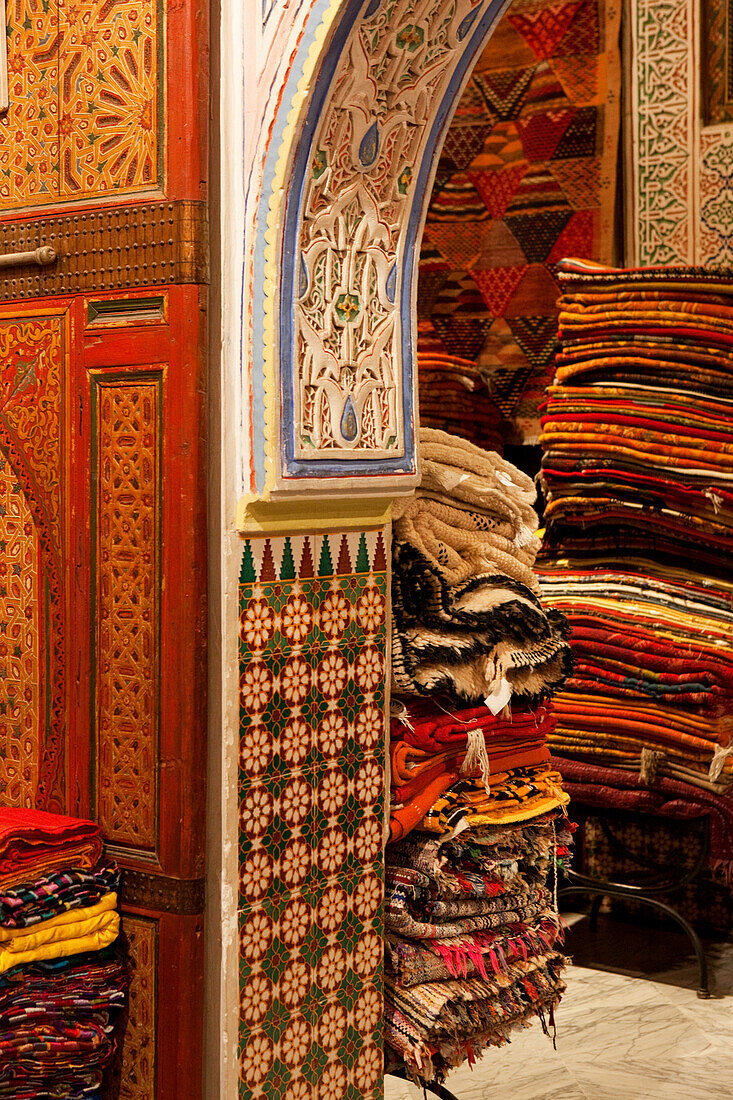 Geschäft für Teppiche, Marrakesch, Marokko
