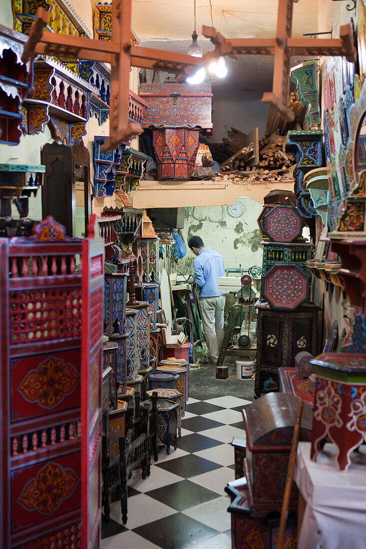 Carpenter in the souk, Marrakech, Morocco