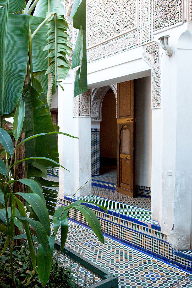 Courtyard in the Bahia Palace, Marrakech, Morocco