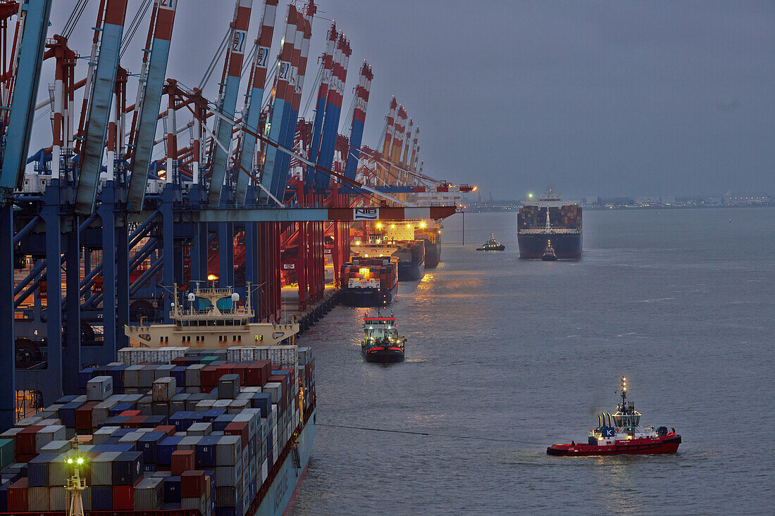 Containerschiff Elly Maersk im Hafen, Bremerhaven, Bremen, Deutschland