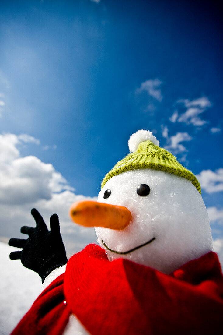 Close-up of a snowman, Kreischberg, Murau, Styria, Austria