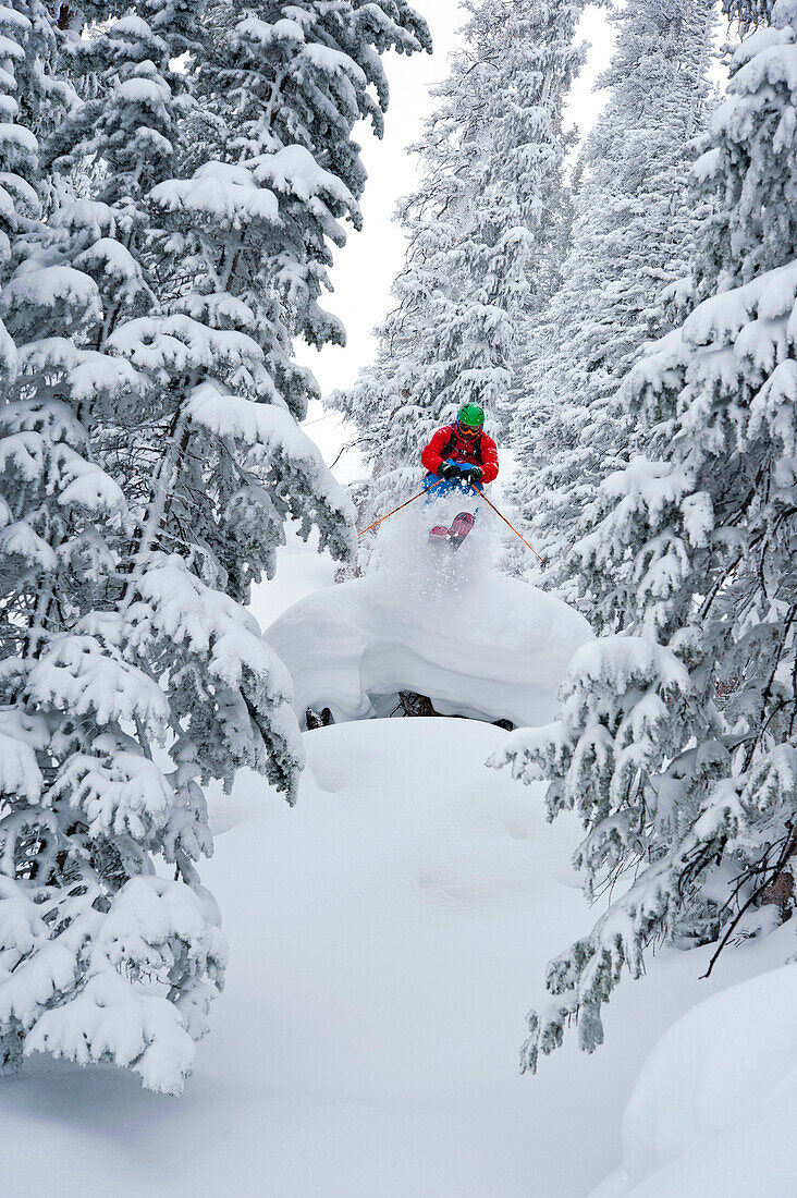 Tree-Skiing, Crested Butte, Colorado, USA