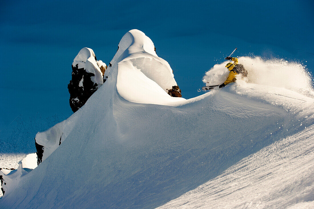 Skier, Gargellen, Montafon, Vorarlberg, Austria