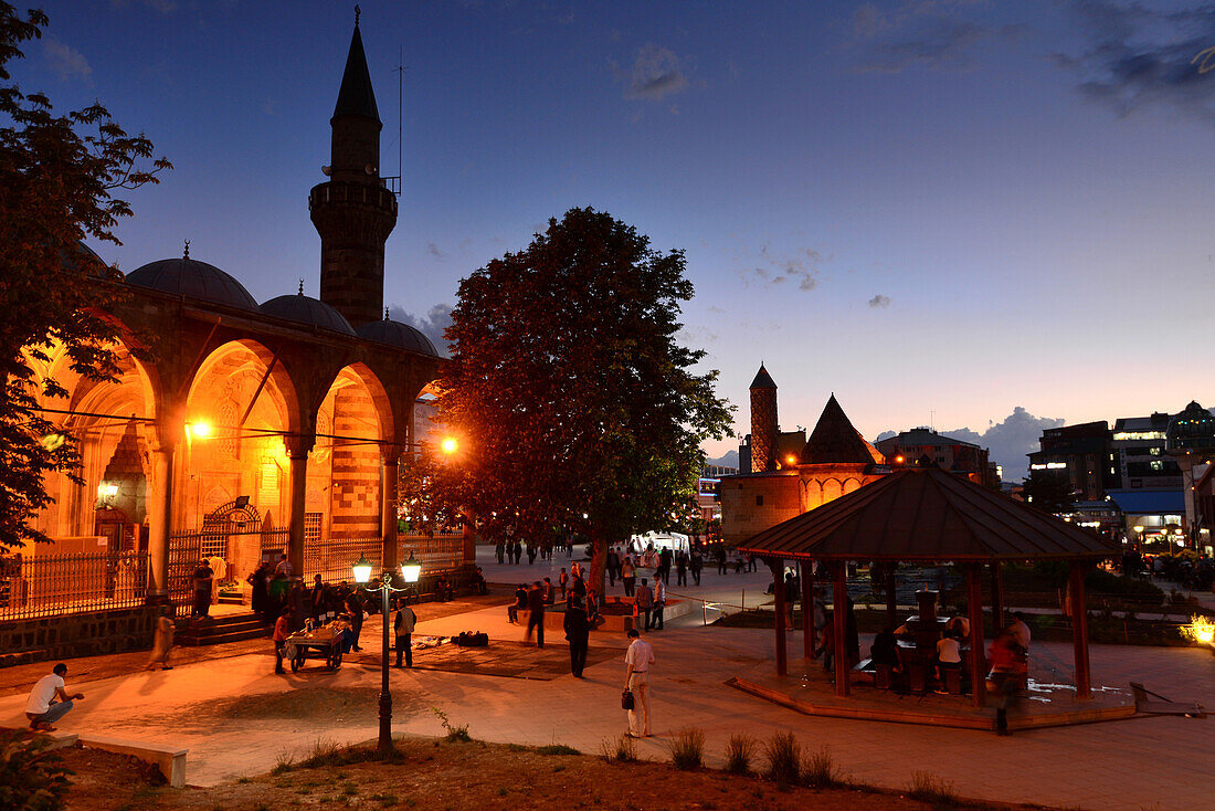 In Erzurum at Mustafa Pasa Mosque and Medrese in the evening, east Anatolia, Erzurum, East Turkey, Turkey