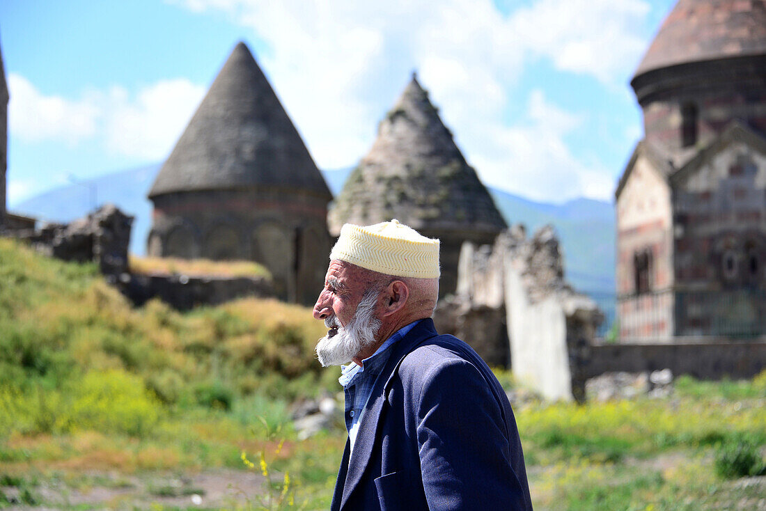 At the tombs, Uc Kumbetler in Erzurum, east Anatolia, East Turkey, Turkey