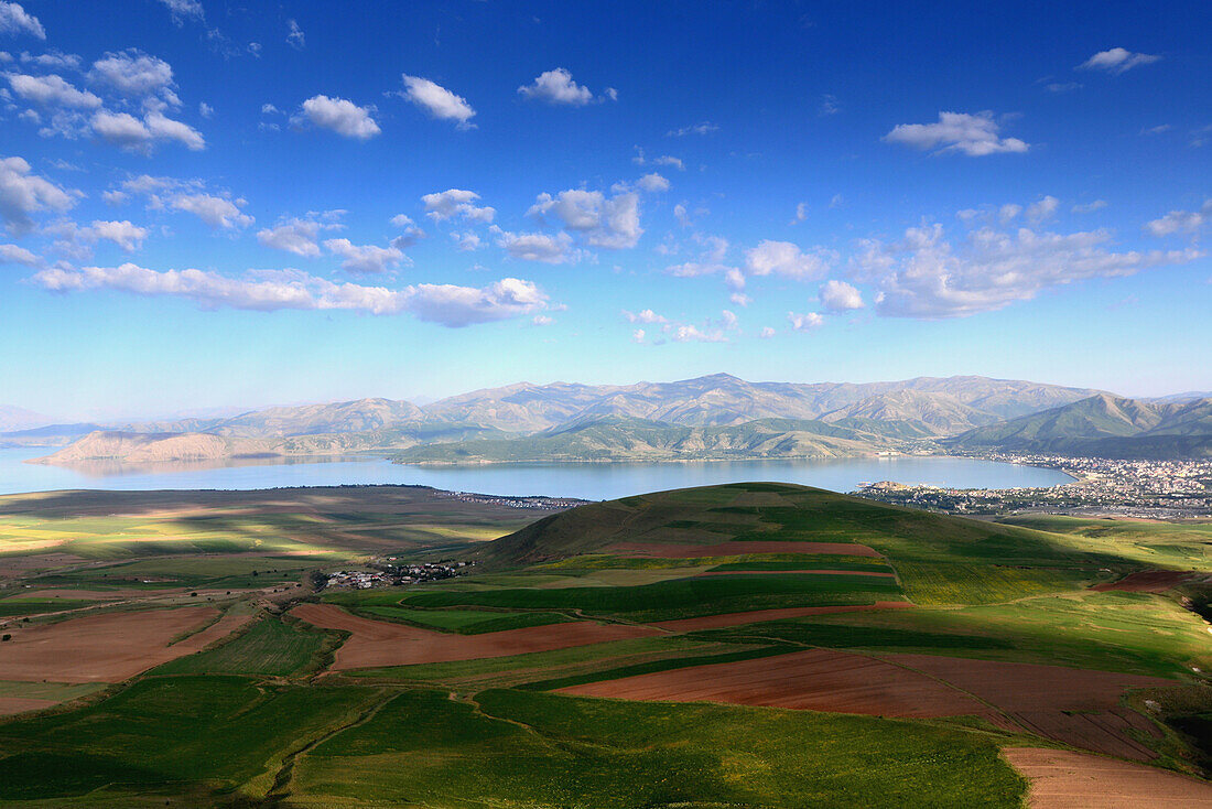 View to Tatvan at lake Van, Kurd Populated Area, East Anatolia, East Turkey, Turkey