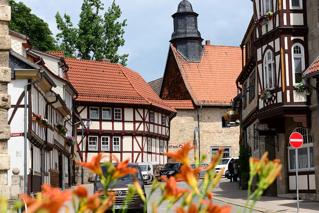 Fachwerkhäuser in Mühlhausen, Thüringen, Deutschland