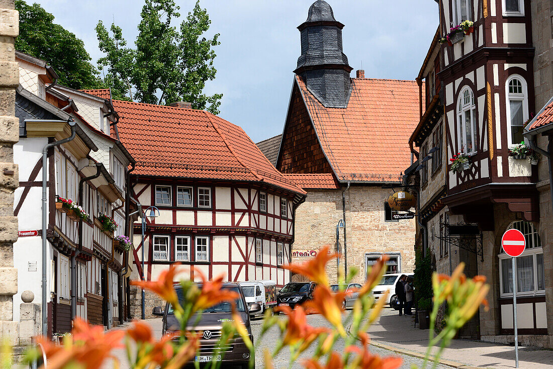 Timber frame houses in Muehlhausen, Thuringia, Germany