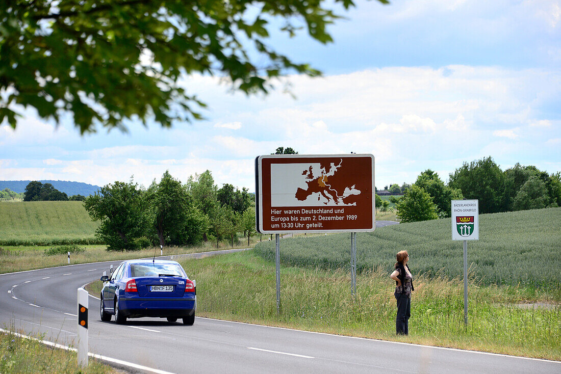Former border of the DDR near Alsleben in Grabfeld, Lower Franconia, Bavaria, Germany
