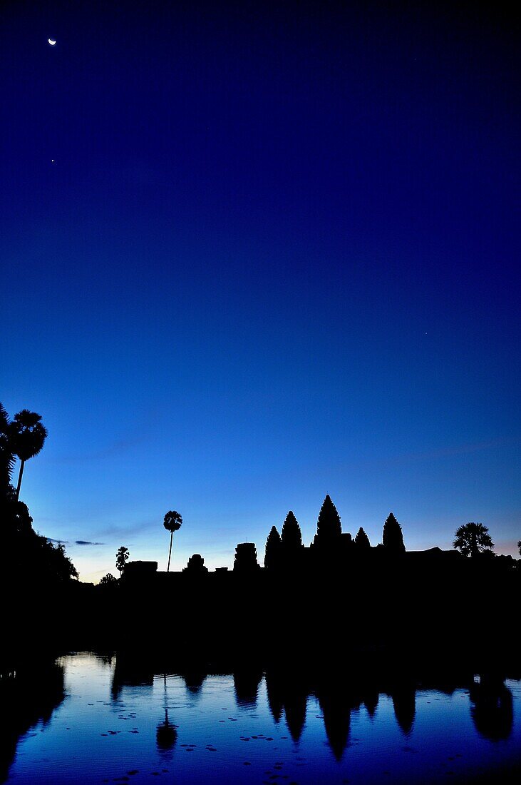 Sunrise over Angkor Wat temples, one of the most significant and best preserved of all the Cambodian site.