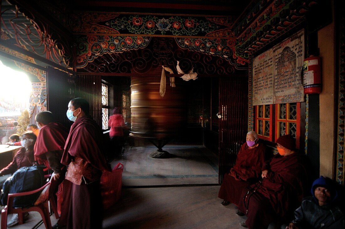 Monks of the temple, Khatmandu, Nepal