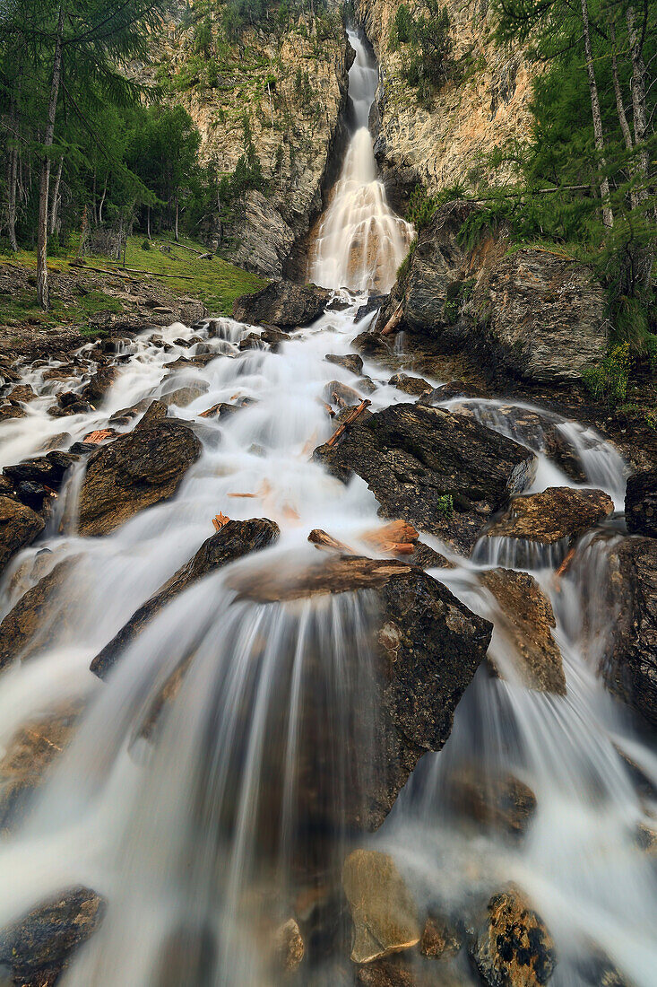 Pisse waterfall, near Ceillac in French Southern Alps.