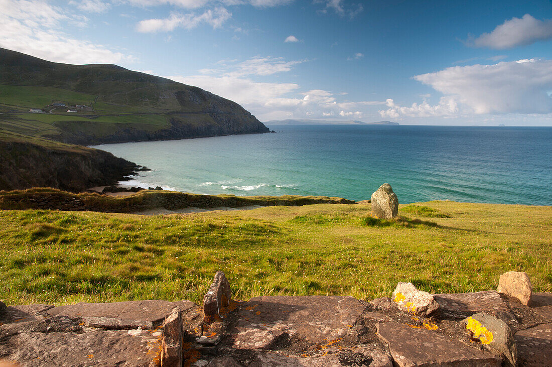 The colorful coast at Slea Head in the early morning light in the Dingle peninsula