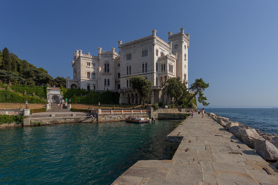 Miramare Castle with blue sky, Trieste