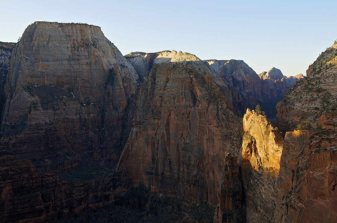 Sunrise over Angel's Landing in Zion National Park, UT.