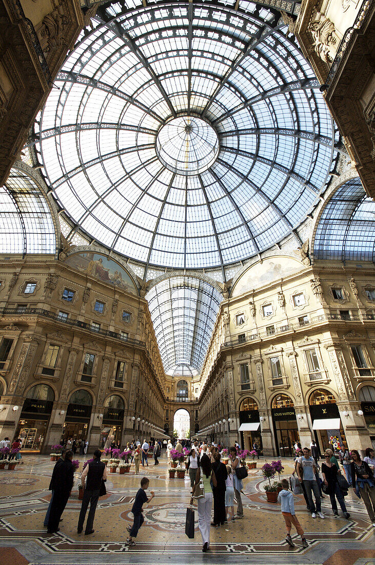 The Galleria Vittorio Emanuele in Milan, Italy.