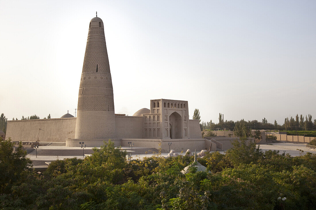 Turpan, Xinjiang, China - September 18,2009: Emin Minaret, which was built in 1777, is a good example of an Afghan style mosque.