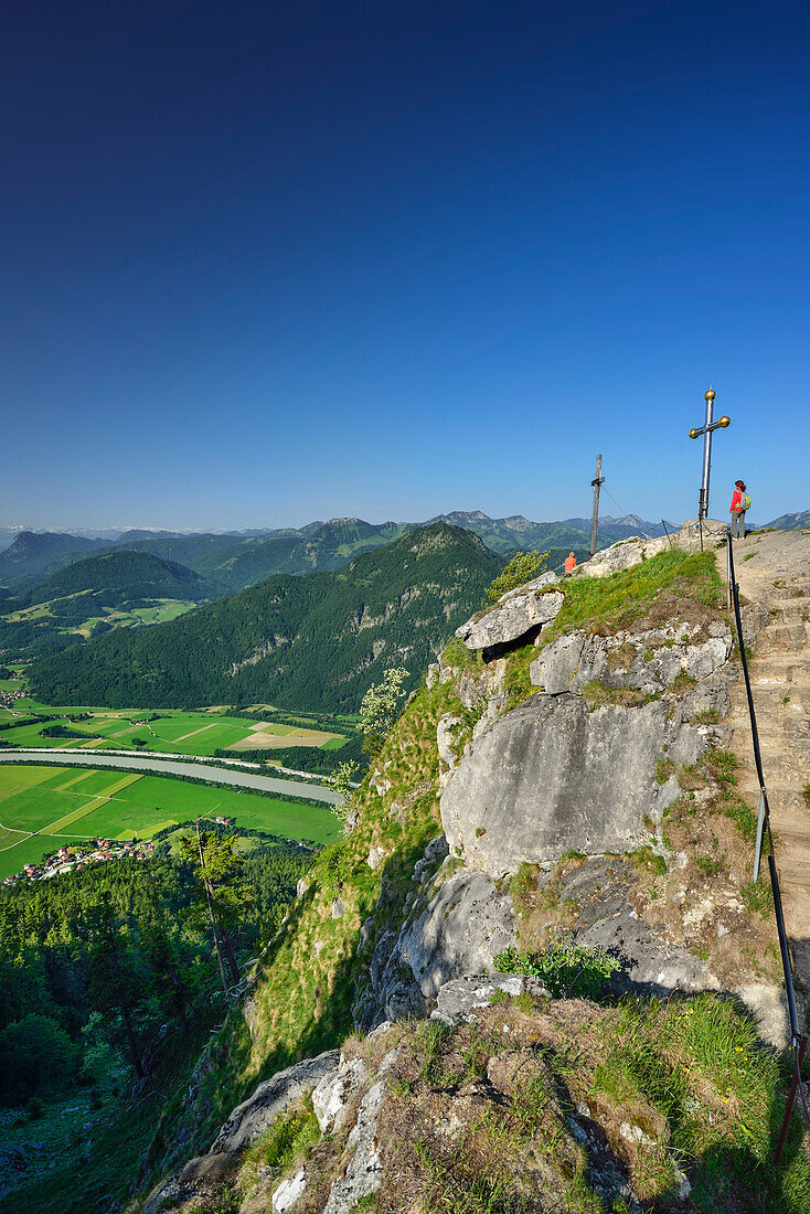 Summit crosses on Kranzhorn, Chiemgau Alps, Tyrol, Austria