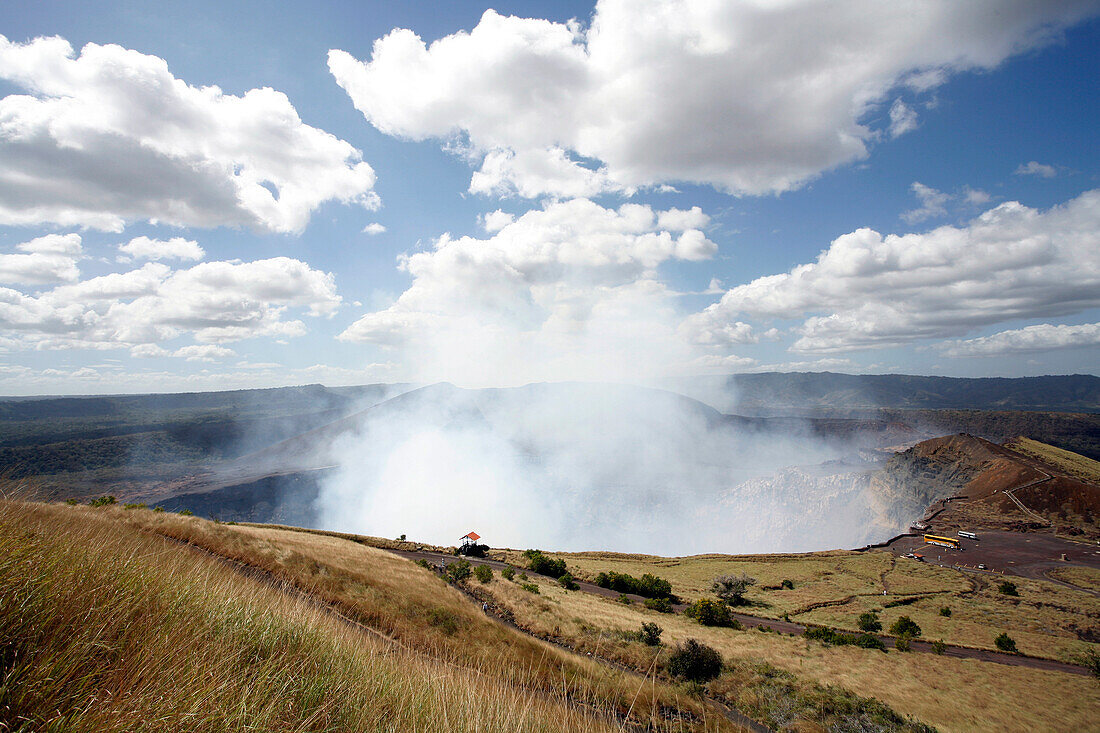 Steam clouds from Masaya volcano, Masaya, Nicaragua, Central America