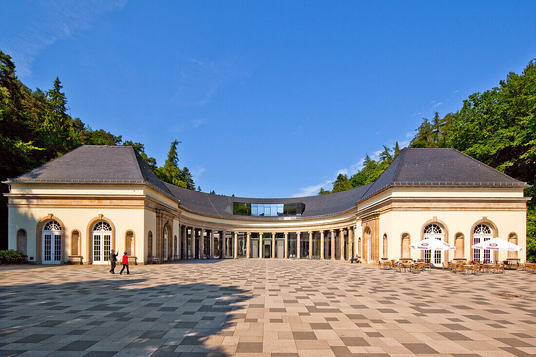 Exterior of the Wandelhalle Bad Wildungen in Europe's largest spa park, Bad Wildungen, Hesse, Germany, Europe