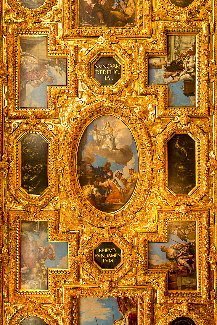 Deckengemälde im Dogenpalast, Dogenpalast Innen, Palazzo Ducale, Venedig, Italien, Europa