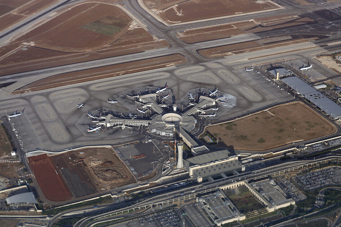 Luftaufahme von Flughafen Ben Gurion, Tel Aviv, Israel, Naher Osten, Asien