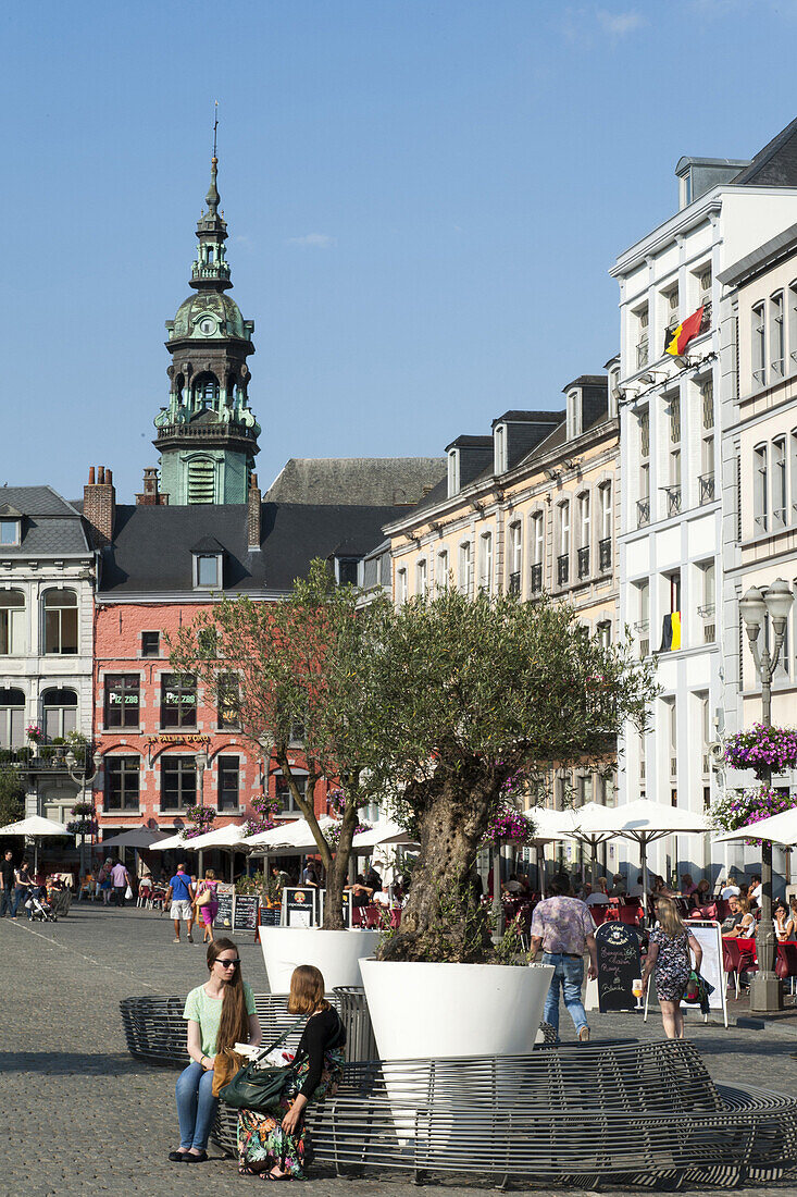 Grand Place, Mons, Hennegau, Wallonie, Belgien, Europa