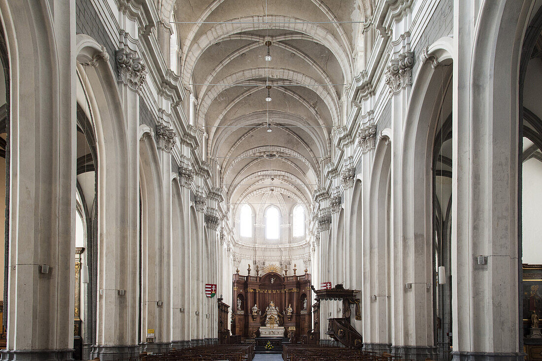 church St. Elisabeth, interior, Mons, Hennegau, Wallonie, Belgium, Europe